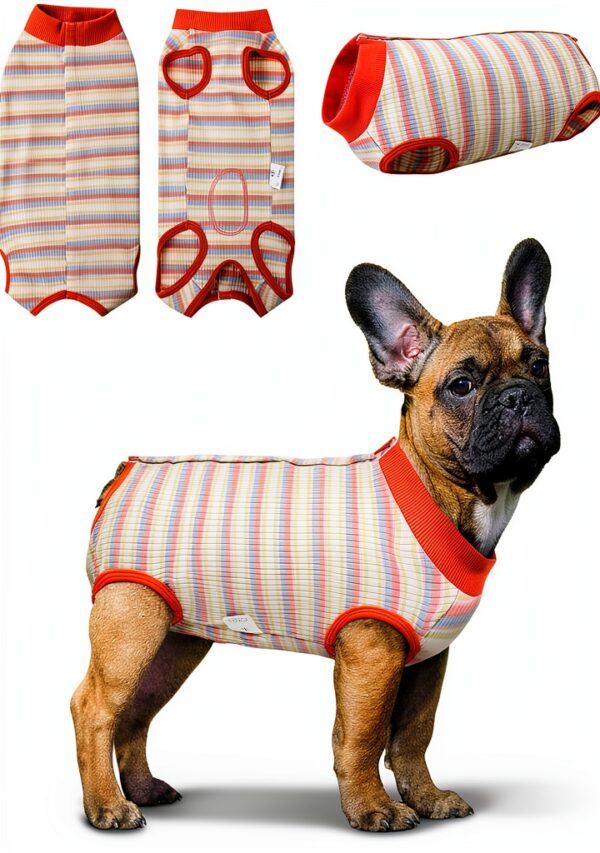 SAWMONG Dog Recovery Suit Breathable Cotton Spandex Surgery-0