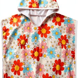Comoraecos Baby Girls Swim Cover Up Hooded Towel Floral-0