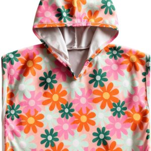 Baby Hooded Poncho Beach Towel Swim Cover Up Polyester-0
