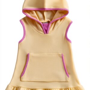 Toddler Girl Swim Cover Up Terry Cloth Bow Print Hoodie-0