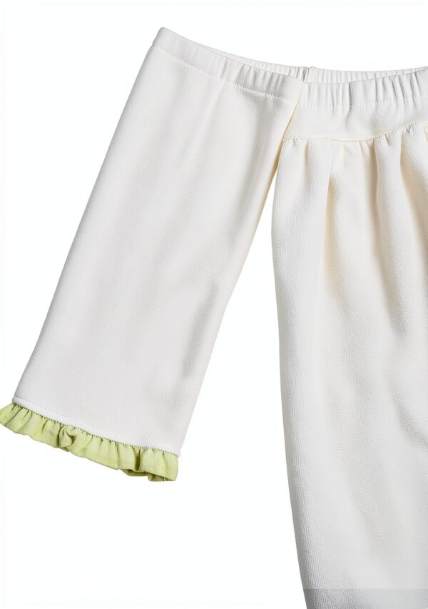 Girls Swim Cover Up White Cotton Ruffled Sleeves Sun-3