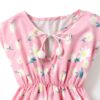 Dongci Baby Girls Chiffon Sundress Floral V-Neck Loose Fit-4