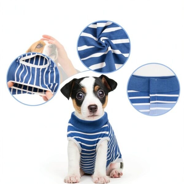 PELUKOA Dog Recovery Suit Blue Breathable Surgery-1