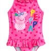 Peppa Pig Girls Pink Swimsuit Poncho Towel Set-2
