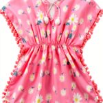 Toddler Girls Beach Cover Up Cotton Polyester Swimsuit Dress-0
