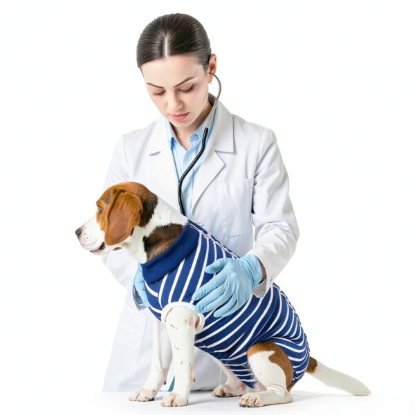 PELUKOA Dog Recovery Suit Blue Breathable Surgery-3