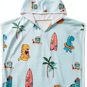 Hooded Towel Baby Girls Swimwear Cover Up Dinosaur Floral-0