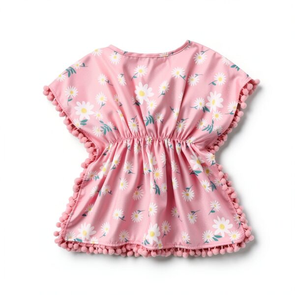 Dongci Baby Girls Chiffon Sundress Floral V-Neck Loose Fit-1