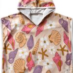 Baby Girls Floral Hooded Swim Cover Up Polyester-0