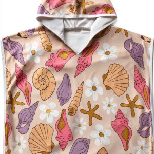 Baby Girls Floral Hooded Swim Cover Up Polyester-0