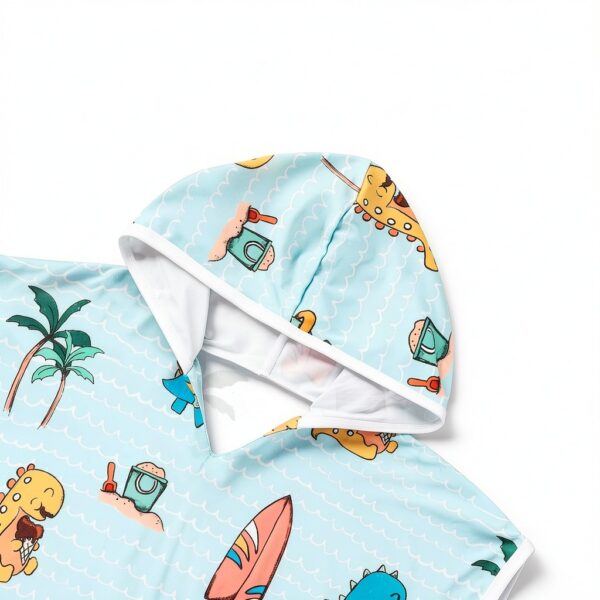 Hooded Towel Baby Girls Swimwear Cover Up Dinosaur Floral-3