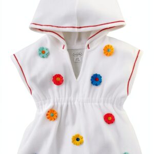 Mud Pie Hooded Terry Cloth Cover Up Baby Girls Swimwear-0