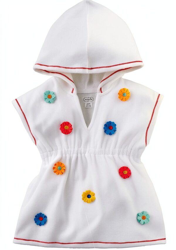 Mud Pie Hooded Terry Cloth Cover Up Baby Girls Swimwear-0