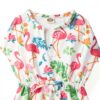 Flamant Girls Cotton Linen Cover Up Cactus Flamingo Print-4