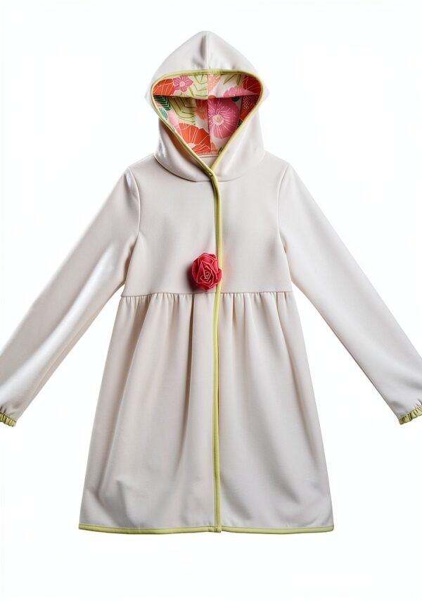 Girls Swim Cover Up White Cotton Ruffled Sleeves Sun-2