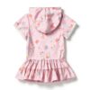 SAYOO Girls Swim Cover Up Hooded Pink Polyester Quick Dry-2