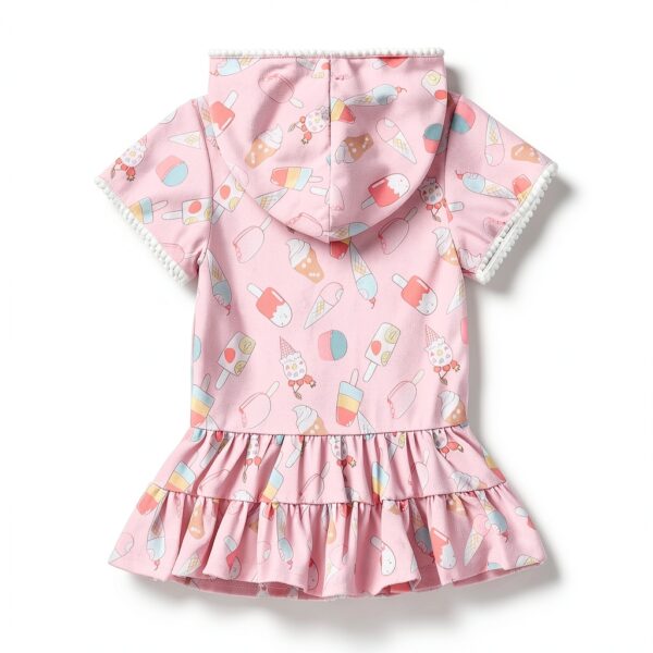 SAYOO Girls Swim Cover Up Hooded Pink Polyester Quick Dry-2