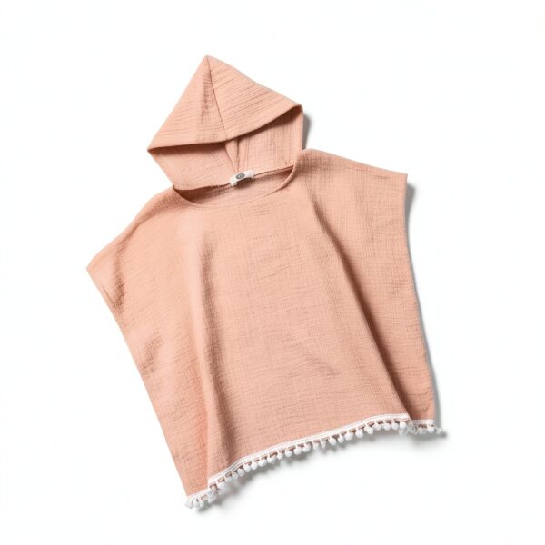 KMBANGI Baby Girls Cotton Linen Swim Cover Up Pink Ginger-3
