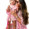 Dongci Baby Girls Chiffon Sundress Floral V-Neck Loose Fit-2