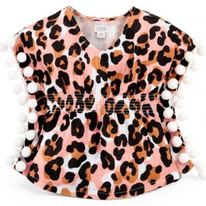 Mud Pie Cotton Gauze Cover Up Baby Girls Swimwear Pom Pom-0