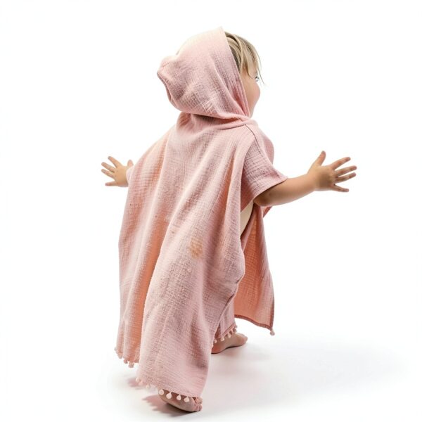 KMBANGI Baby Girls Cotton Linen Swim Cover Up Pink Ginger-2