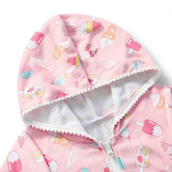 SAYOO Girls Swim Cover Up Hooded Pink Polyester Quick Dry-3