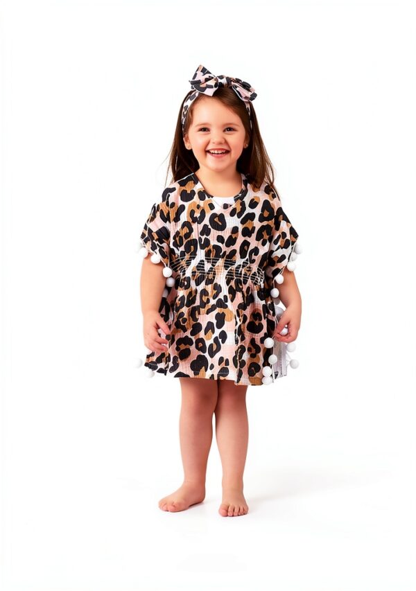 Mud Pie Cotton Gauze Cover Up Baby Girls Swimwear Pom Pom-2