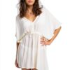 Roxy Womens Beach Dress Cover Up V Neck Keyhole Back-0