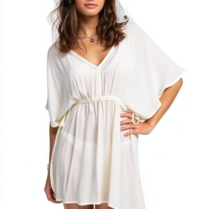 Roxy Womens Beach Dress Cover Up V Neck Keyhole Back-0