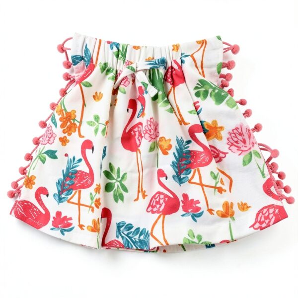 Flamant Girls Cotton Linen Cover Up Dress Cactus Print-5