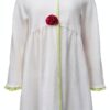 Girls Swim Cover Up White Cotton Ruffled Sleeves Sun-1