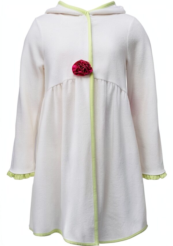 Girls Swim Cover Up White Cotton Ruffled Sleeves Sun-1