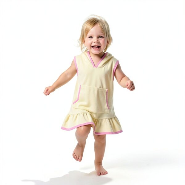 Toddler Girl Swim Cover Up Terry Cloth Bow Print Hoodie-2