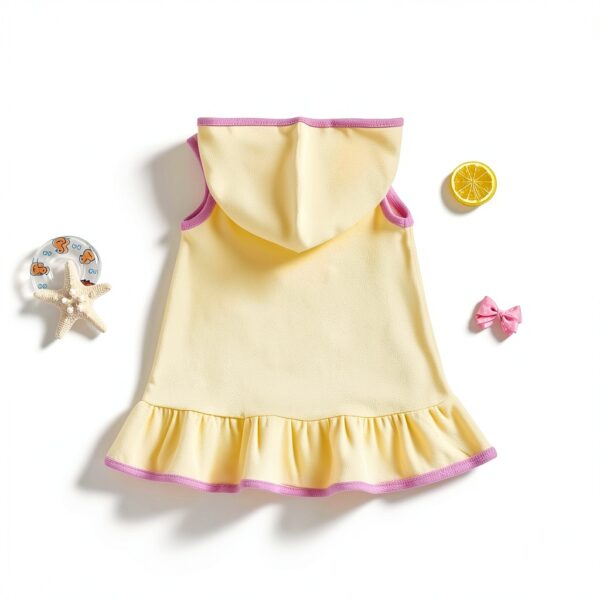 Toddler Girl Swim Cover Up Terry Cloth Bow Print Hoodie-4