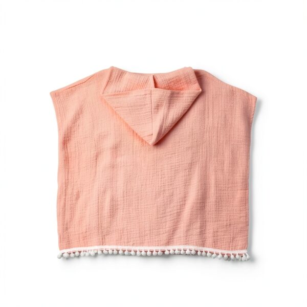 KMBANGI Baby Girls Cotton Linen Swim Cover Up Pink Ginger-4