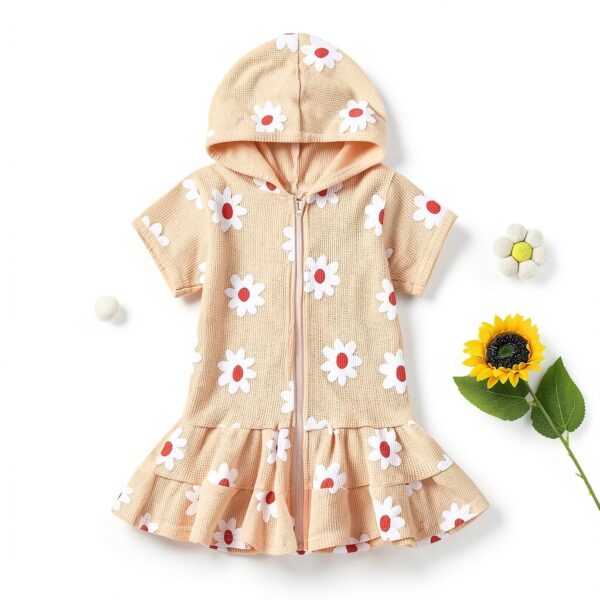 Strawberry Cover Up Baby Girl Terry Cloth Swimwear-1