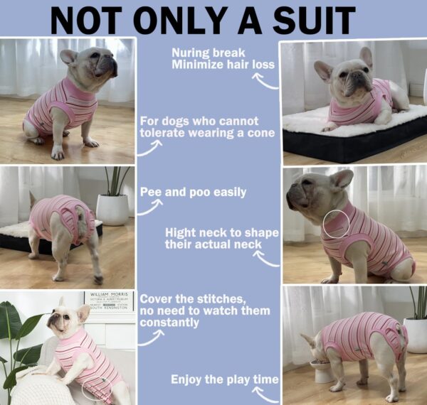 Sebidtco Dog Surgery Recovery Suit Cotton Spandex Cone-3